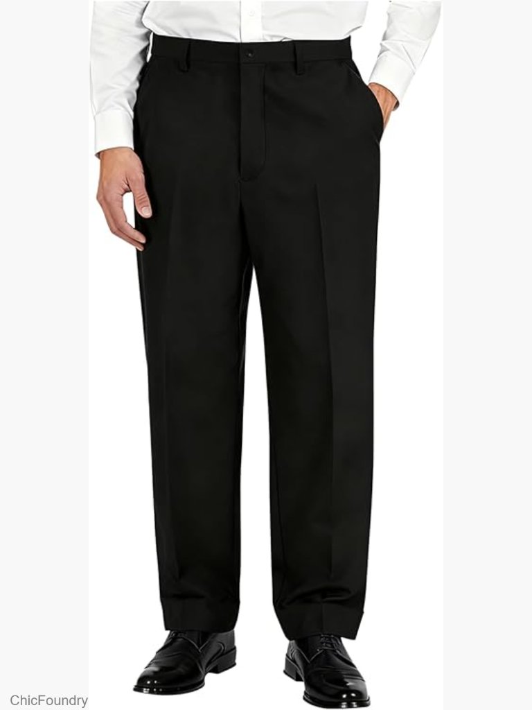 Classic Fit Flex Waist Flat Front Dress Pants